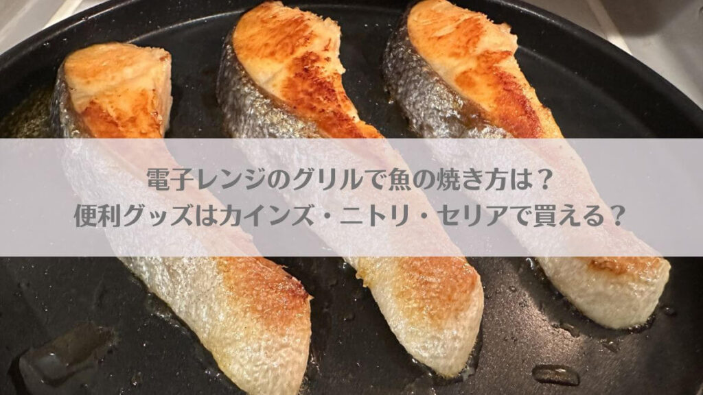 「電子レンジのグリルで魚の焼き方は？便利グッズはカインズ・ニトリ・セリアで買える？」のアイキャッチ画像